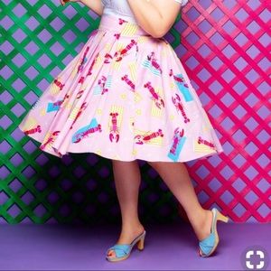 Dapper Day Pink Lobster Skirt Vintage Pinup Couture